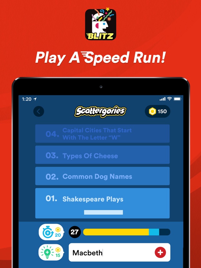 Scattergories Blitz Mobile